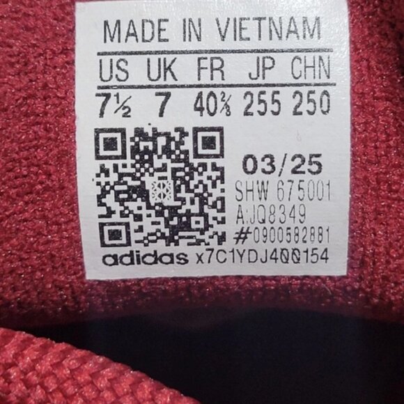 Brand New, Never Worn MENS Size 7.5 US Adidas Campus 00 Burgundy and White Shoes - Picture 6 of 8